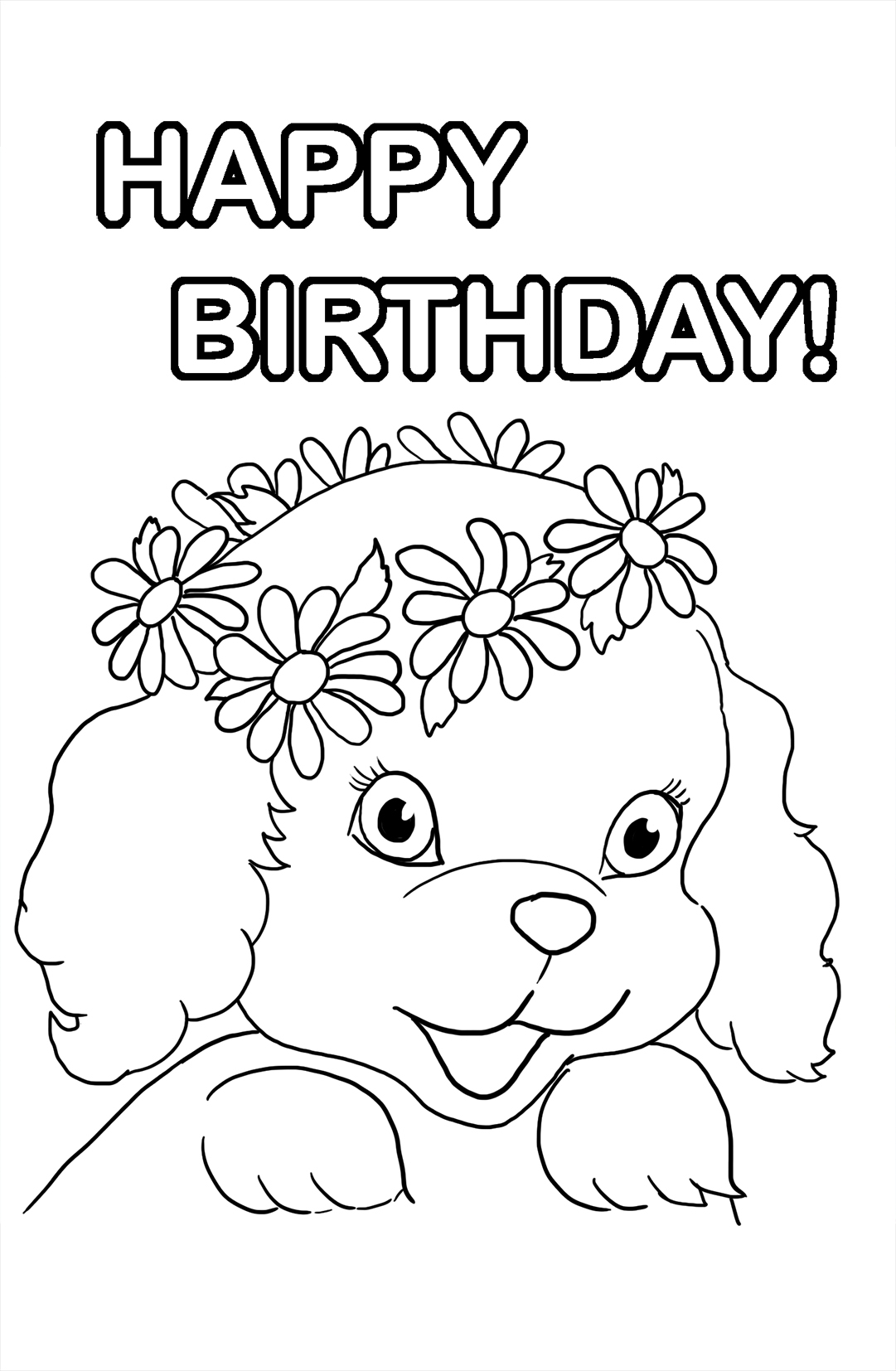 happy birthday coloring page printable