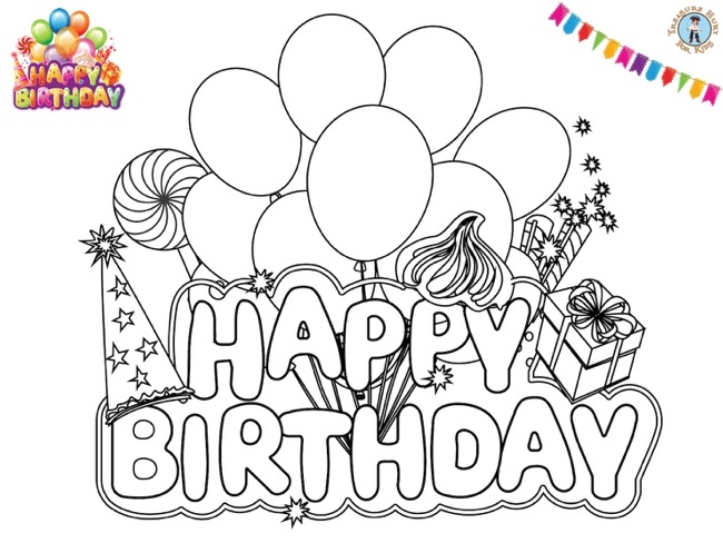 happy birthday coloring page free happy birthday coloring page free