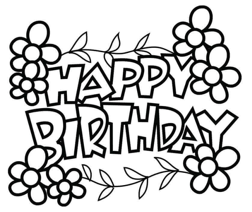 happy birthday printable coloring pages happy birthday printable coloring pages