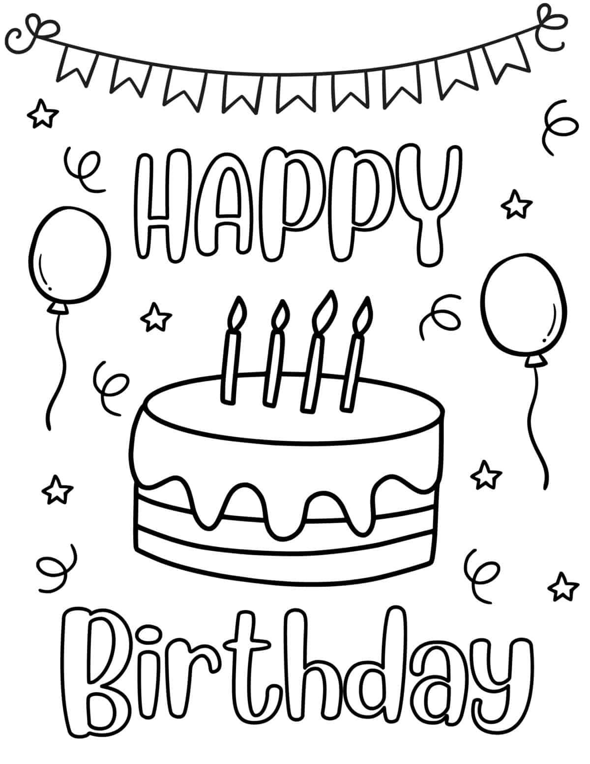 Happy Birthday Coloring Sheets Free Printable Educational Printable 