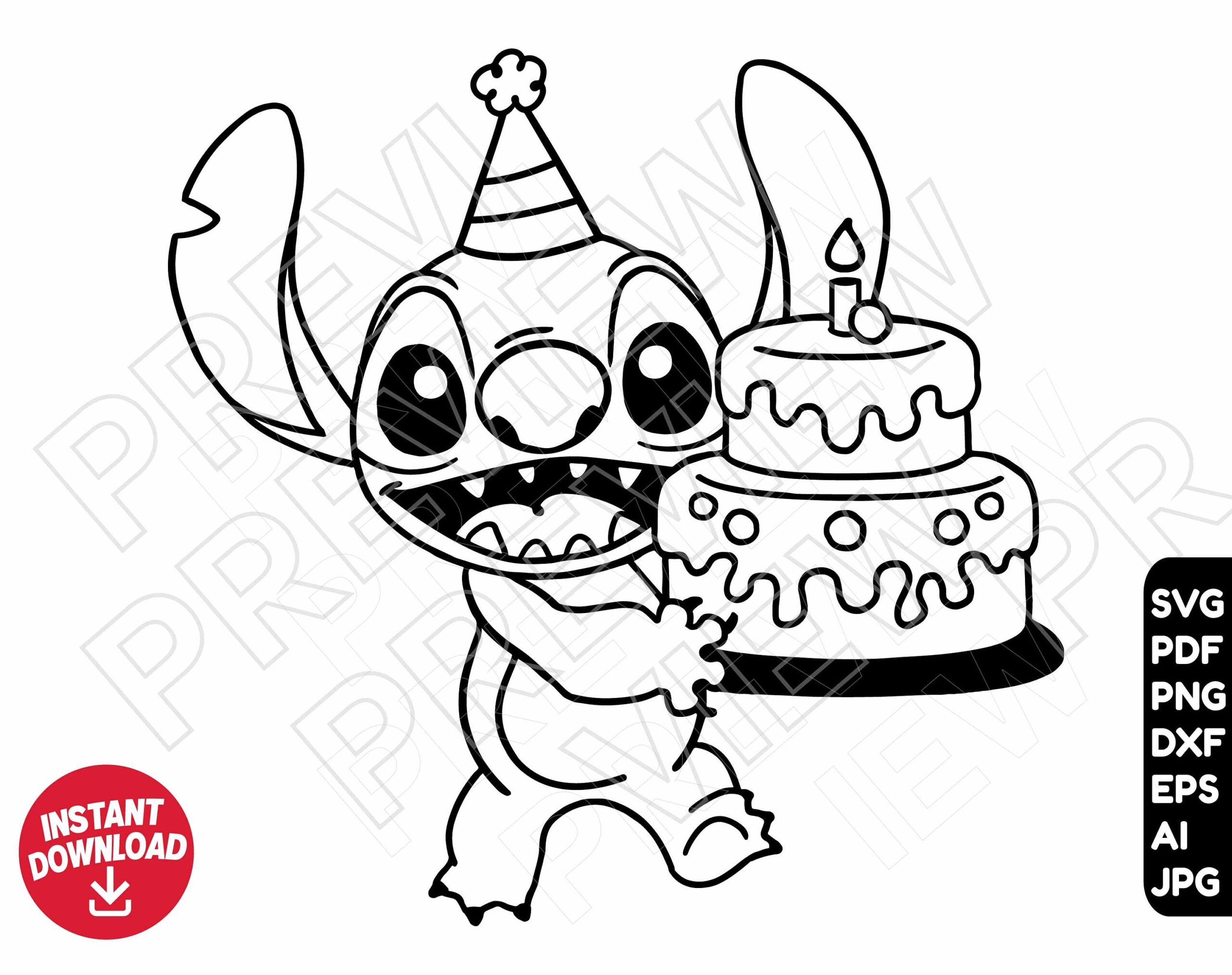 free printable happy birthday drawing