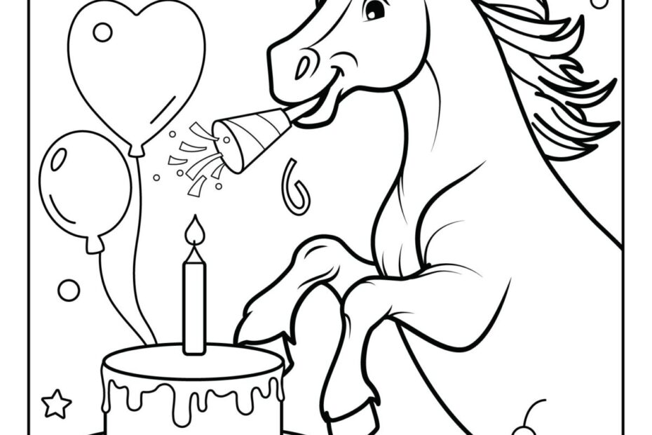 Happy Birthday Horse Coloring Pages Free Printable PDFs WakeTheKids