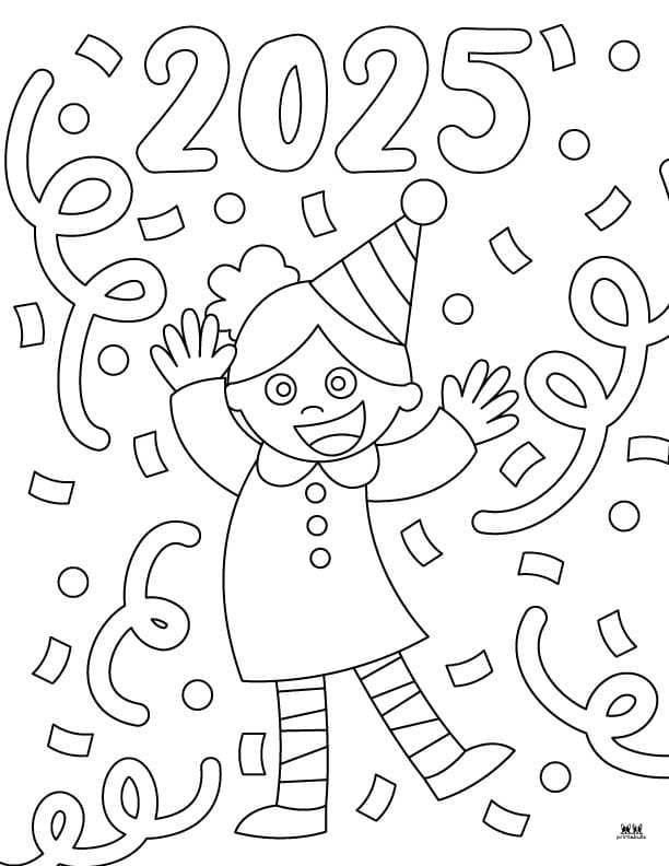 Happy New Year 2025 Coloring Pages Coloring Nation Happy New Year 2025 Coloring Pages Coloring Nation