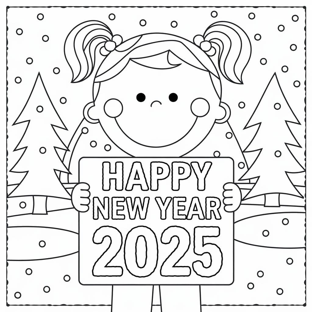 happy new year 2025 coloring pages happy new year 2025 coloring pages
