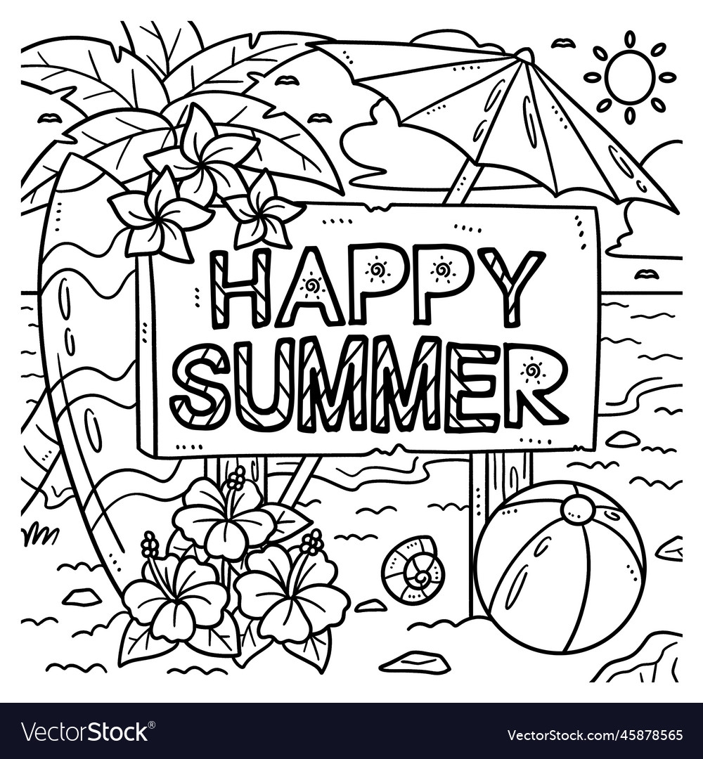 Happy Summer Coloring Pages Free Printable Free Coloring Sheet Happy Summer Coloring Pages Free Printable Free Coloring Sheet
