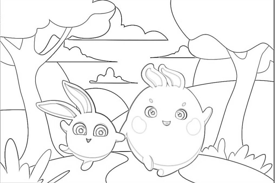 Happy Sunny Bunnies Coloring Page Free Printable Coloring Pages For Kids