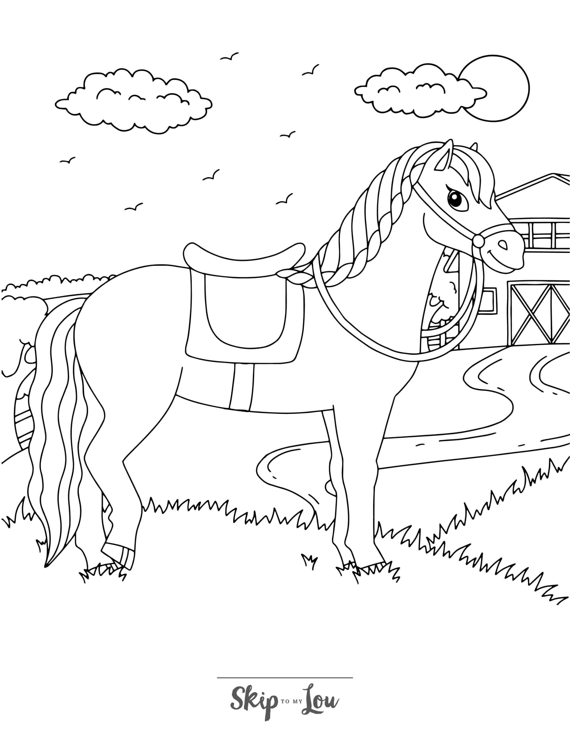 coloring pictures for kids horses