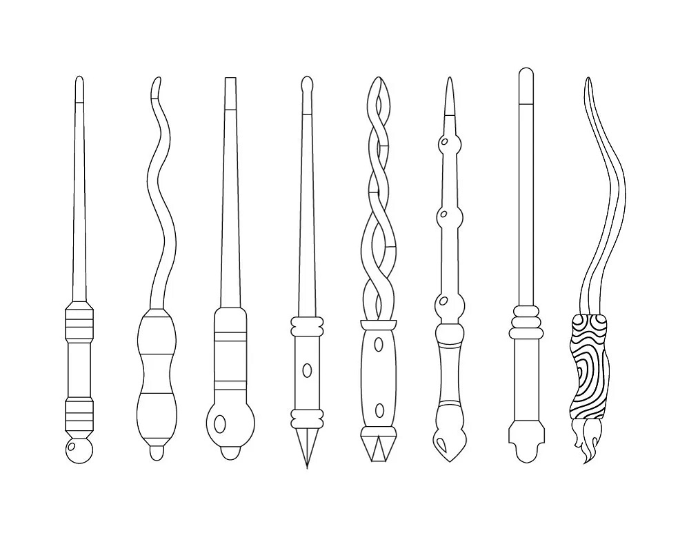 Harry Potter Wand Coloring Pages Coloring Book 