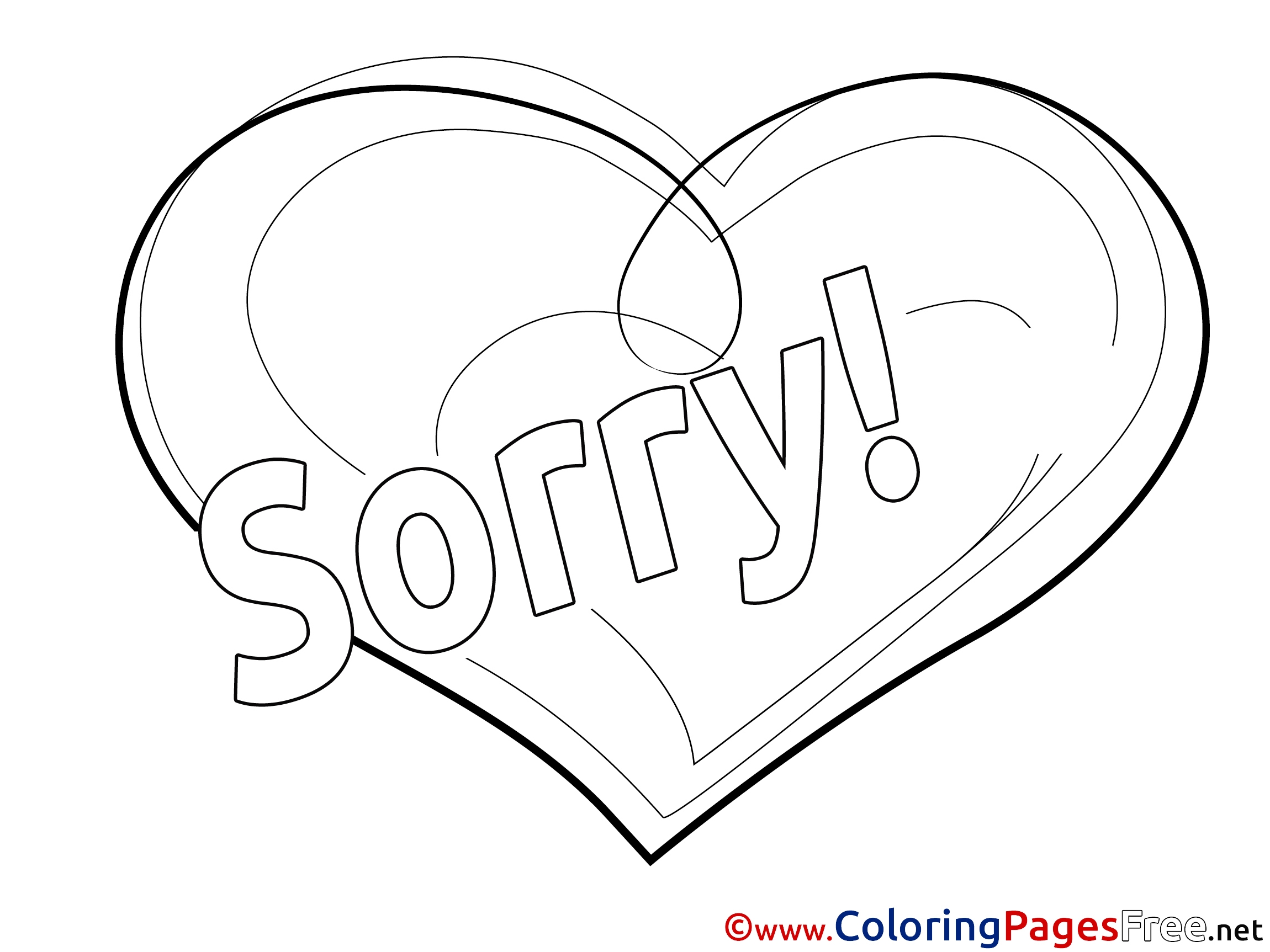 Heart Printable Sorry Coloring Sheets Heart Printable Sorry Coloring Sheets