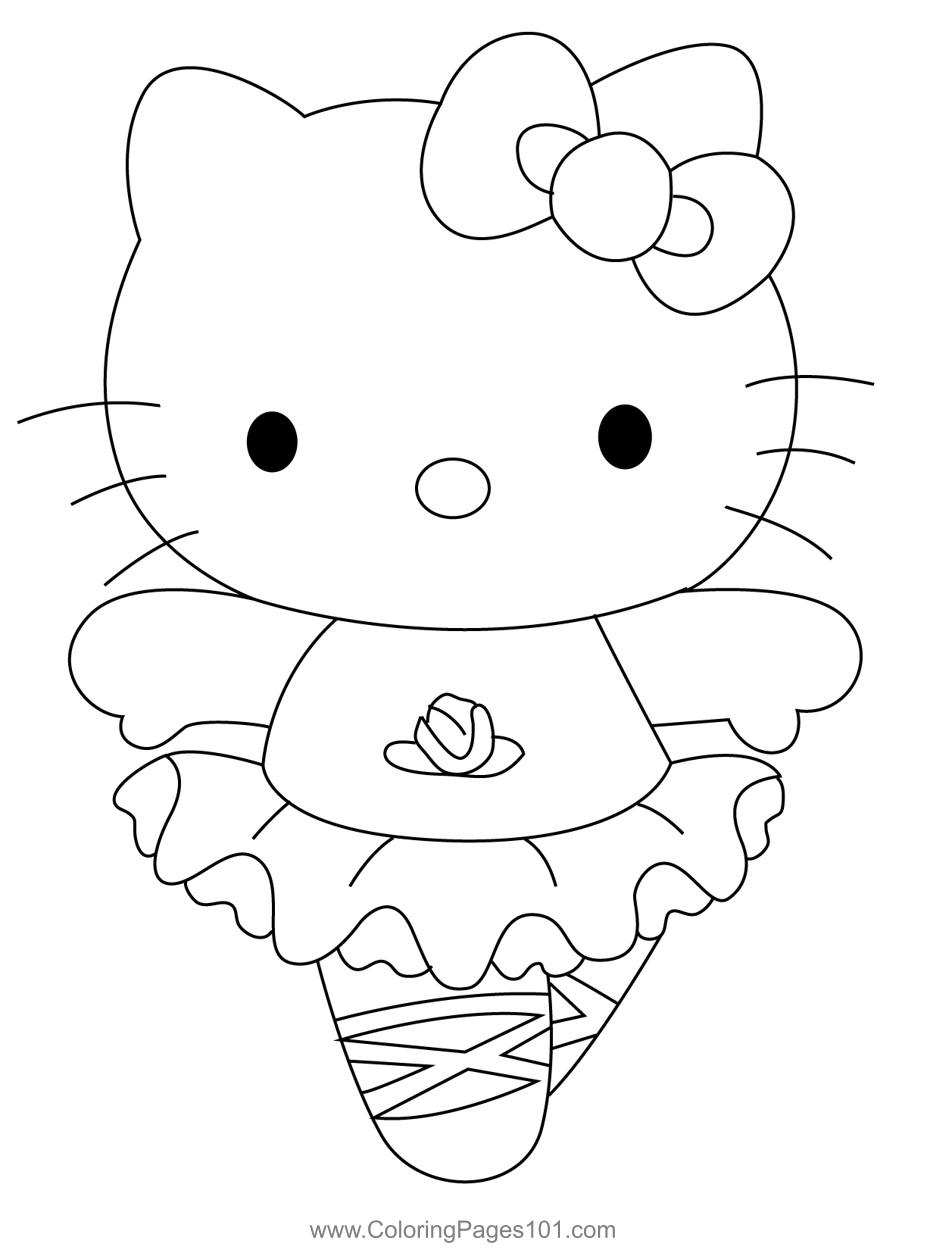 preppy Hello Kitty coloring pages