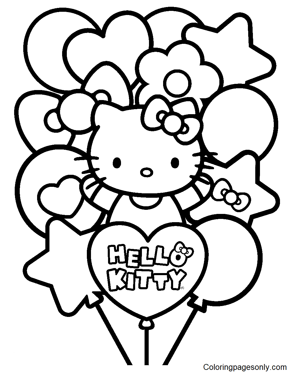 Hello Kitty Coloring Printable Hello Kitty And Teddy Bear Coloring Page 