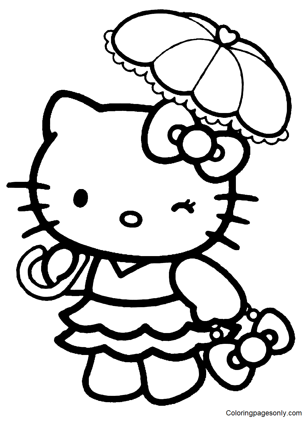 Hello Kitty coloring in free