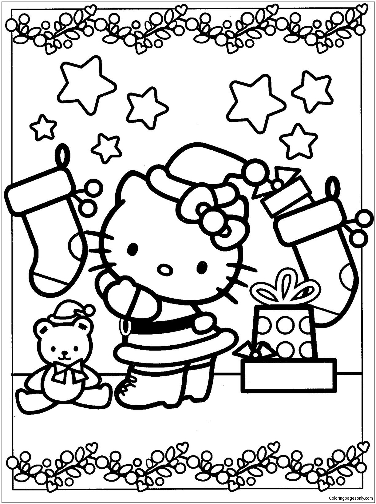 Hello Kitty free coloring page