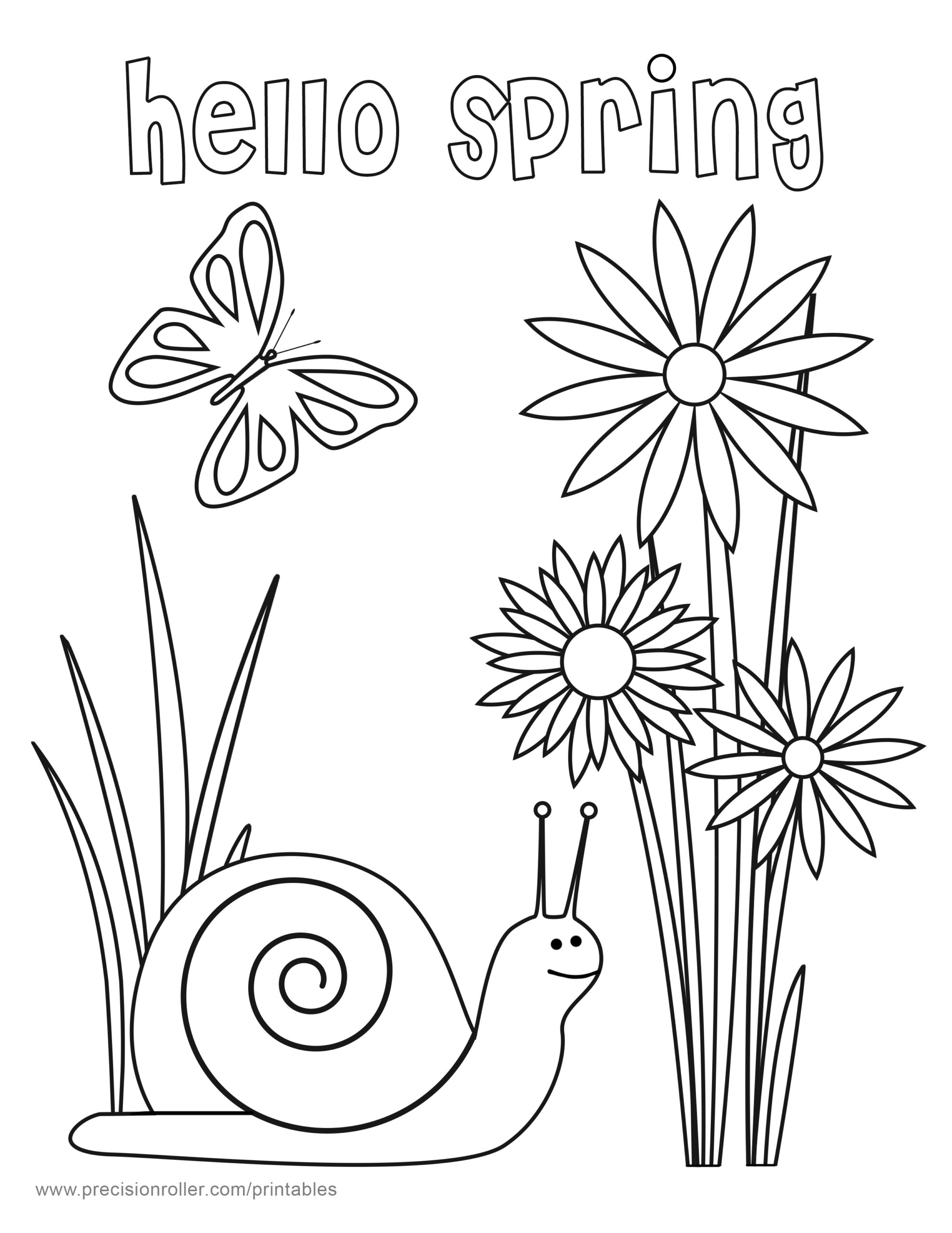 welcome spring free coloring page