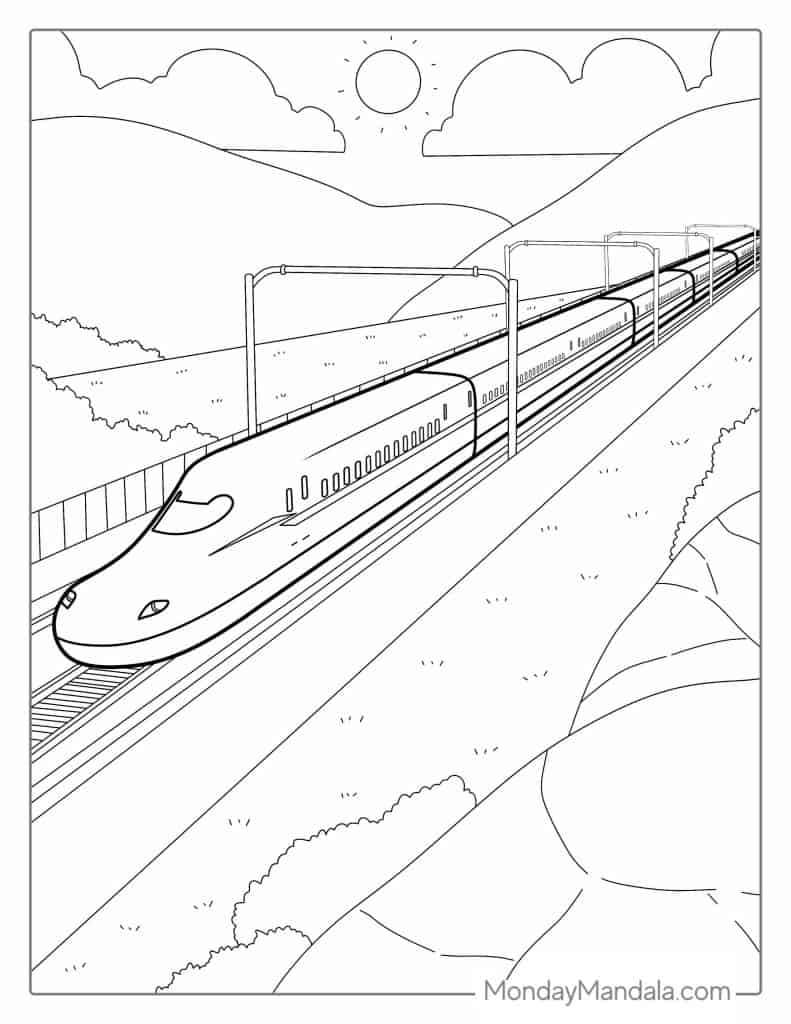 High Speed Train Coloring Pages Coloring Home