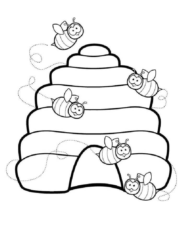 Honey Bee Coloring Pages Free Printable PDF 