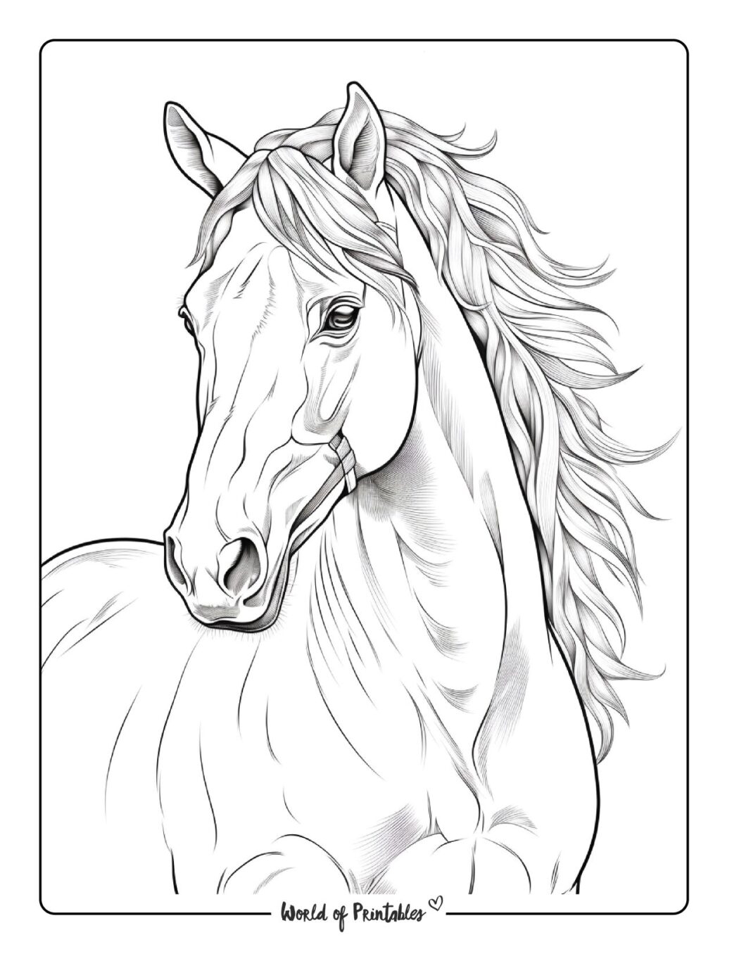 Horse Coloring Pages For Kids Adults World Of Printables Horse Coloring Pages For Kids Adults World Of Printables