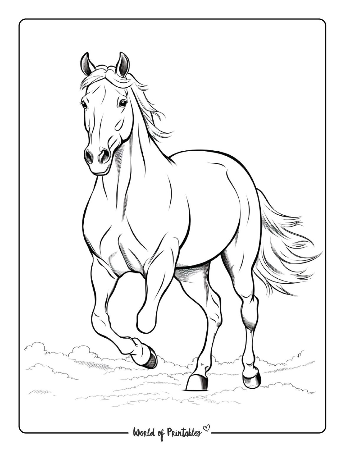 easy horse coloring pages printable