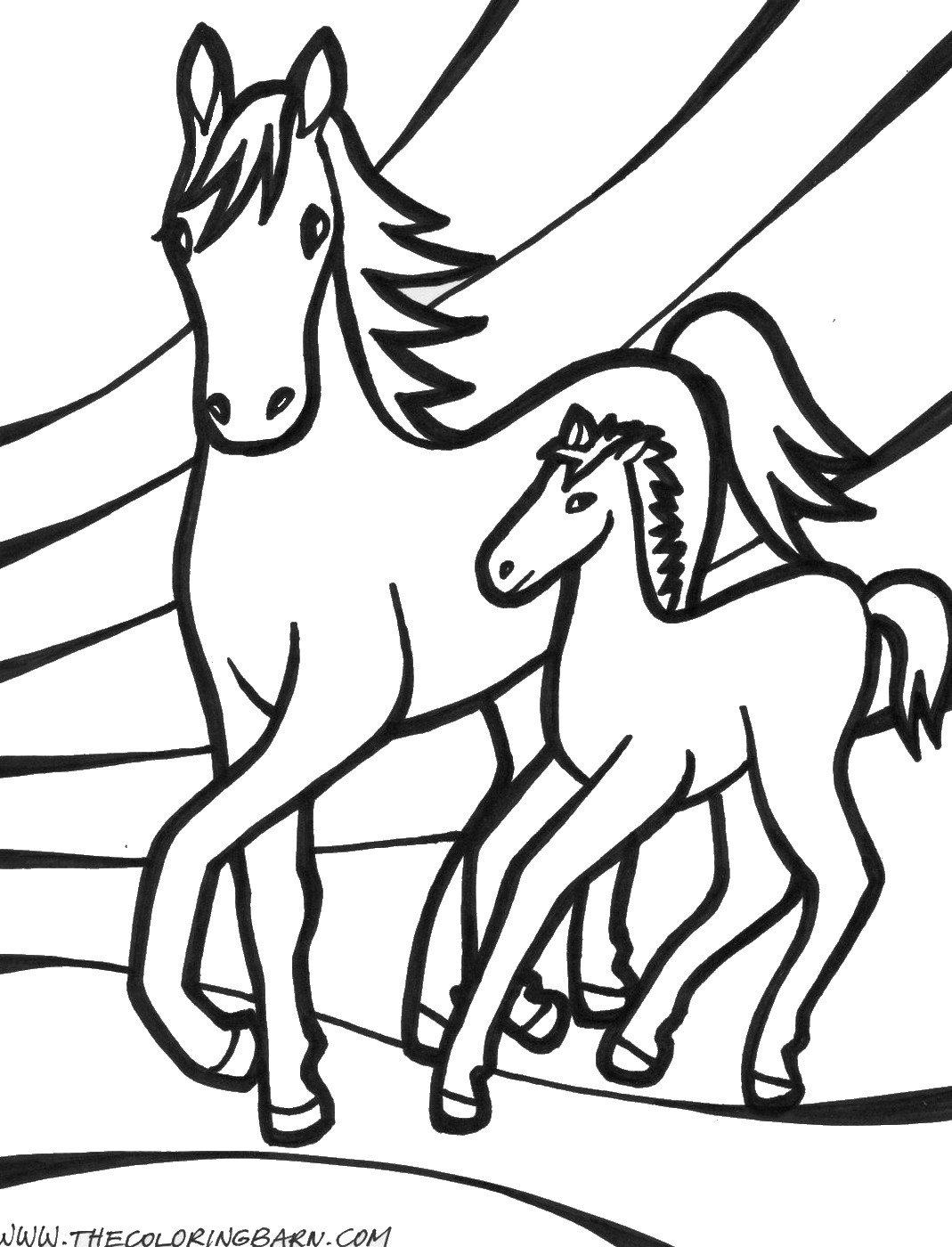 horse coloring page for kids