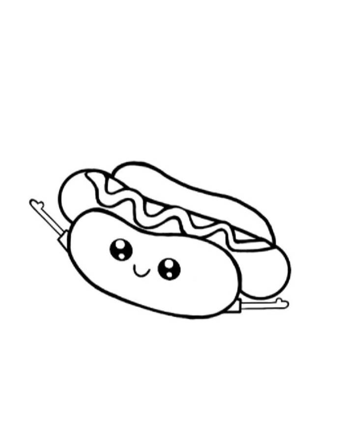 Hot Dog Coloring Pages Free Printable PDF 