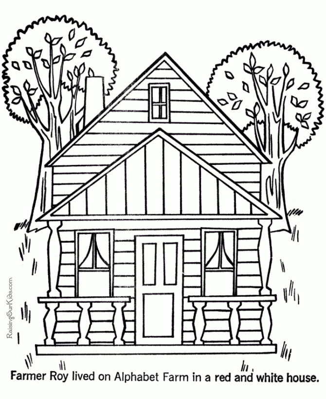 house coloring pages for free