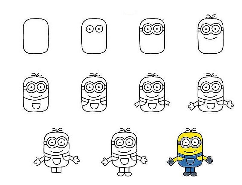 How To Draw A Cute Minion Step By Step Drawing Photos