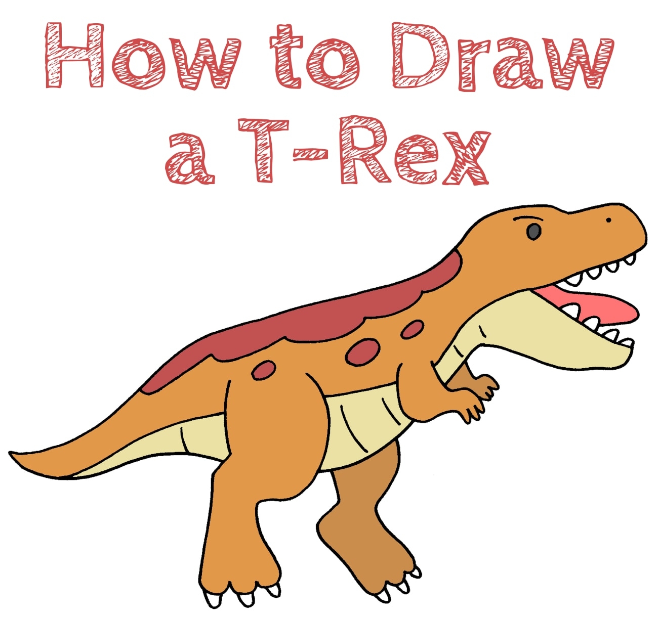 How To Draw A T Rex Easy Drawing Tutorial For Kids T Rex Draw Lights 