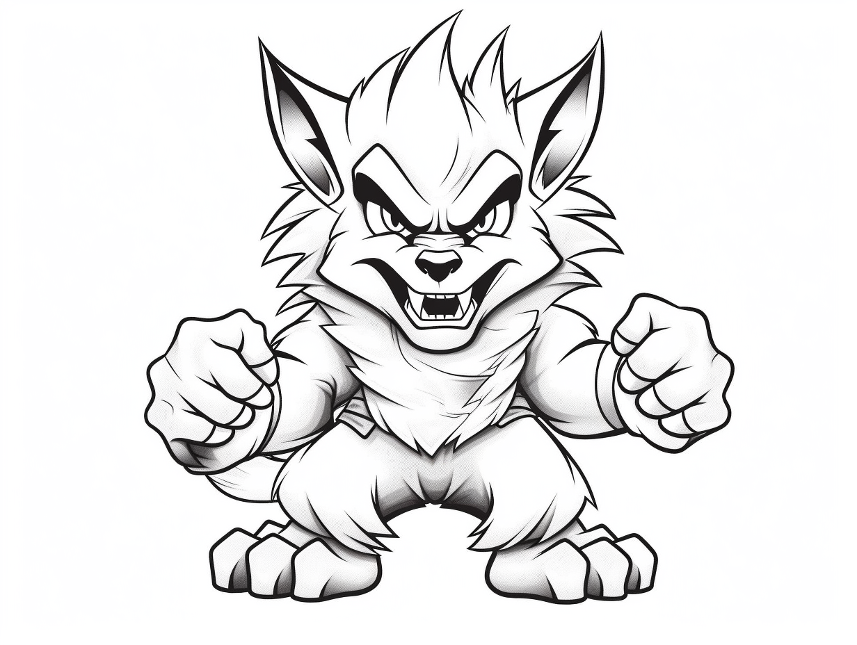 Howling Werewolf Coloring Sheet Coloring Page