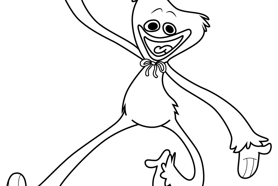 Huggy Wuggy Happy Coloring Page For Kids Free Huggy Wuggy Printable