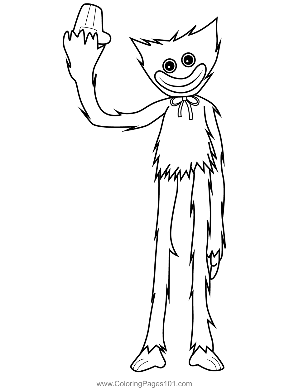 Huggy Wuggy Raising Arm Coloring Page For Kids Free Huggy Wuggy Huggy Wuggy Raising Arm Coloring Page For Kids Free Huggy Wuggy