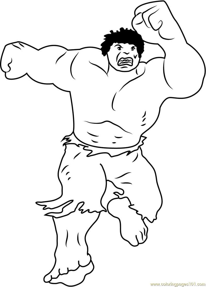 Hulk coloring page free