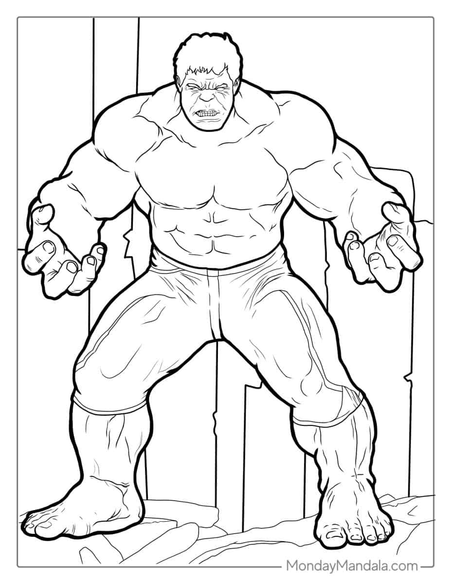 Hulk colouring in pictures