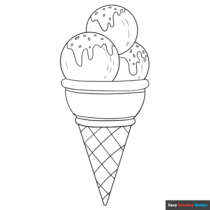 Ice Cream Coloring Page Easy Drawing Guides Ice Cream Coloring Page Easy Drawing Guides
