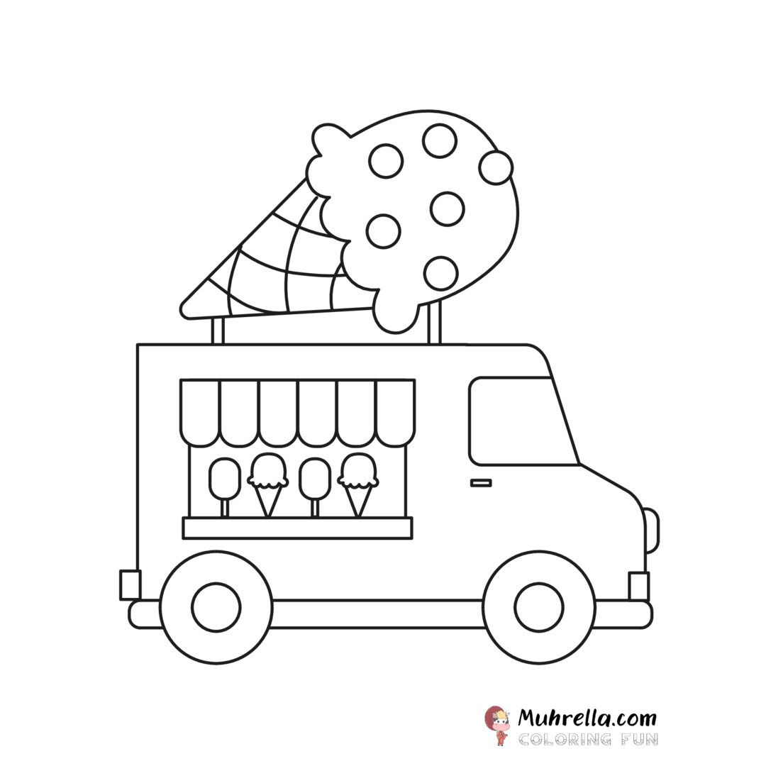 Ice Cream Truck Coloring Page