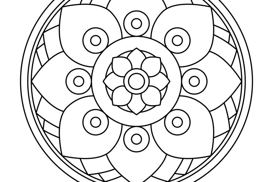 Illustration Kids Mandala Coloring Page
