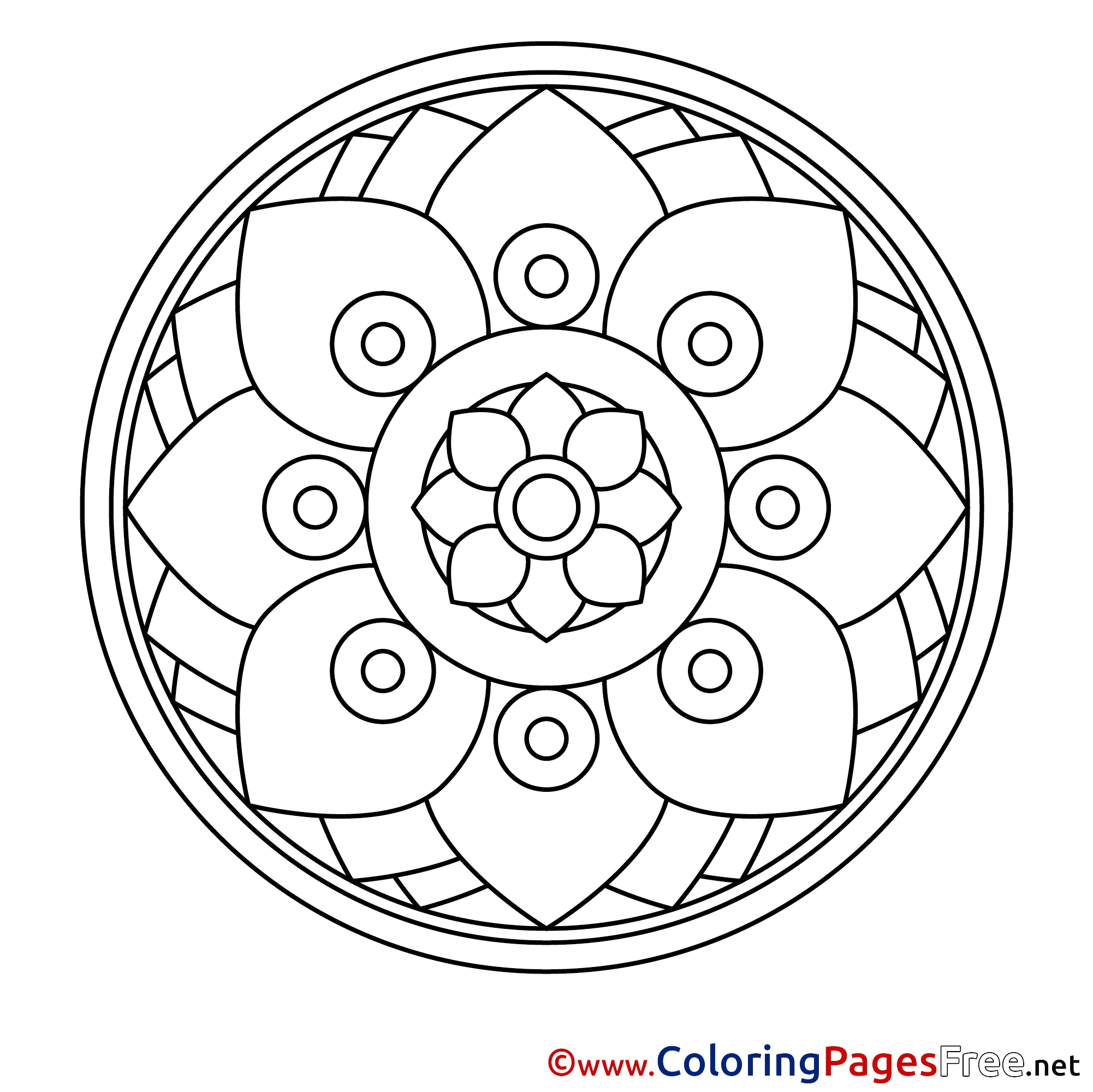 Illustration Kids Mandala Coloring Page