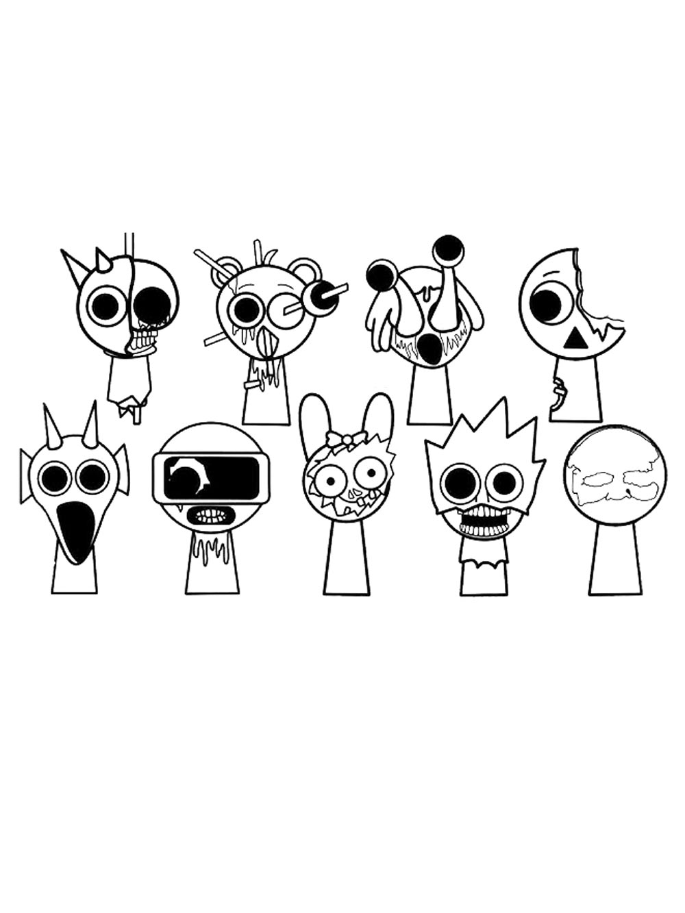 Incredibox Sprunki Phase 4 Coloring Page