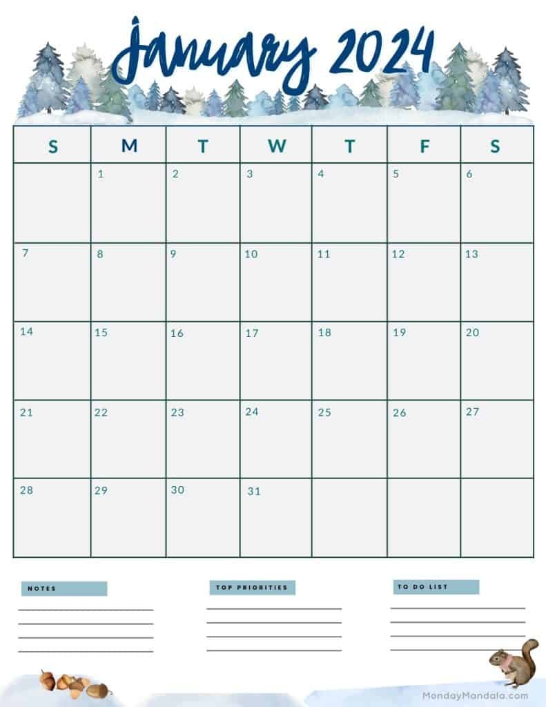 January 2024 Calendars 50 FREE Printables Printabulls 51 OFF