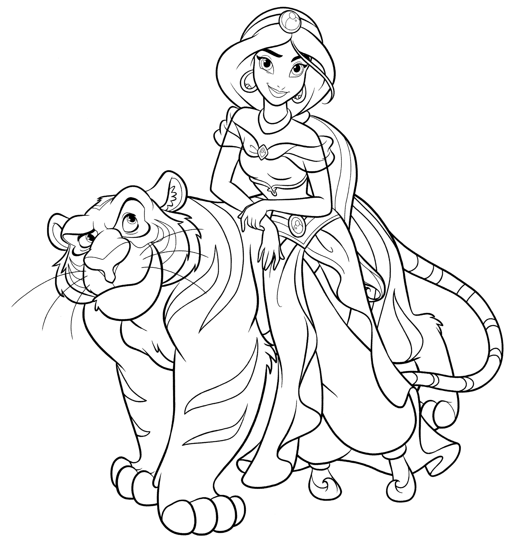 jasmine and rajah coloring pages