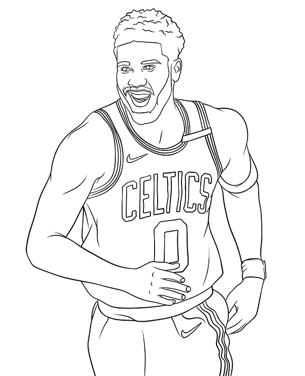 Jayson Tatum Coloring Page Boston Celtics Jayson Tatum Coloring Page Boston Celtics