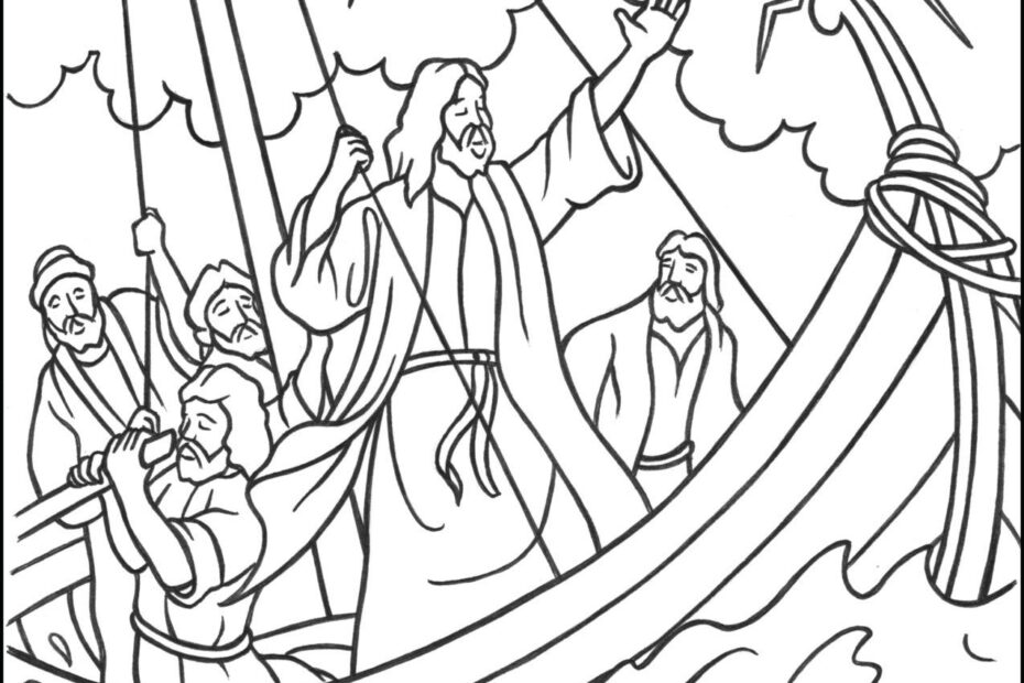 Jesus Calming The Storm Coloring Page Jesus Calms The Storm Jesus