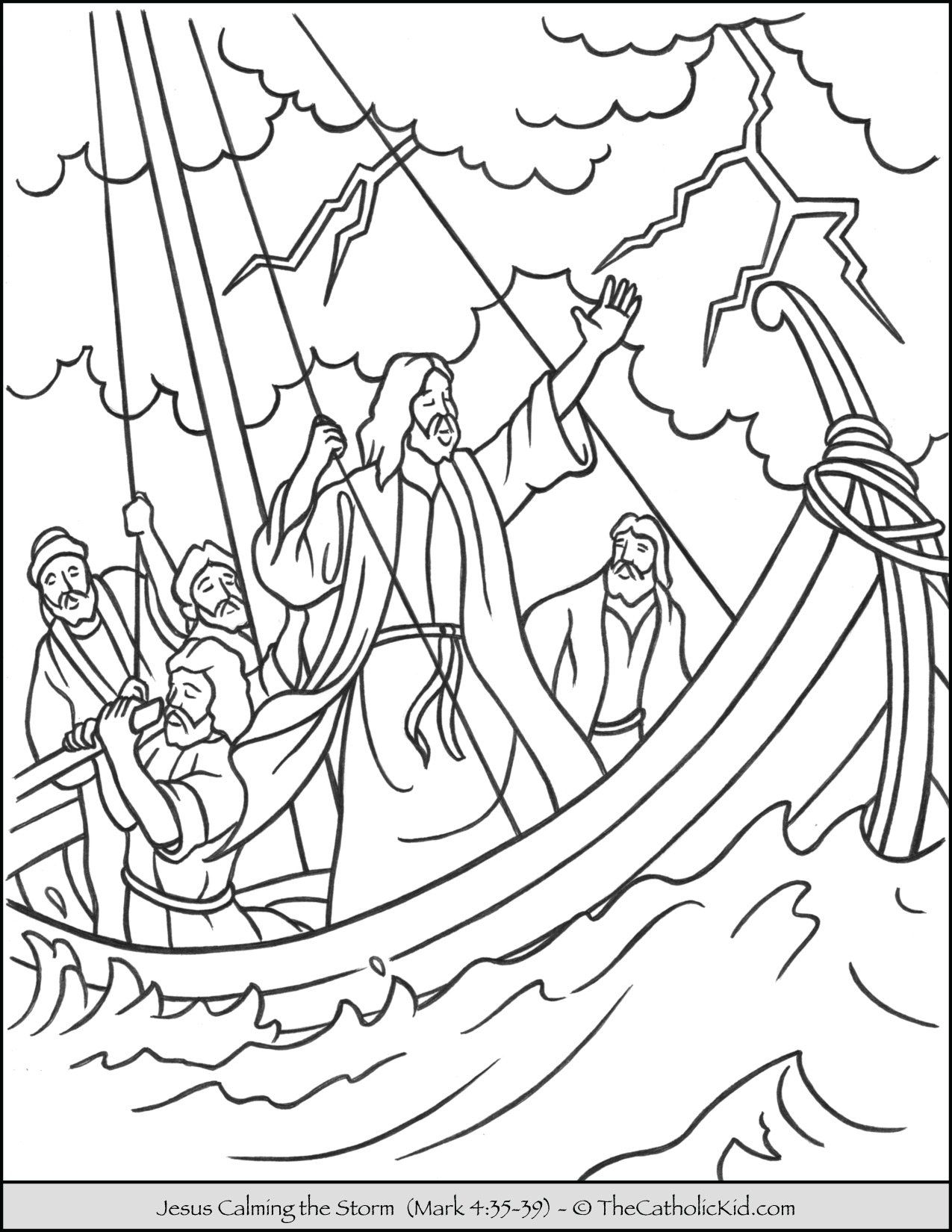Jesus Calming The Storm Coloring Page Jesus Calms The Storm Jesus 