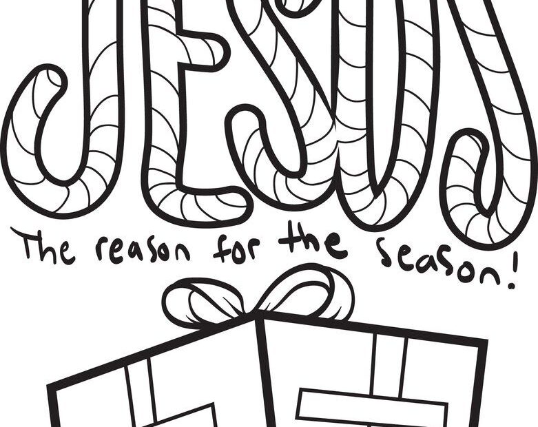Jesus Is The Reason For The Season Printable Christmas Coloring Page