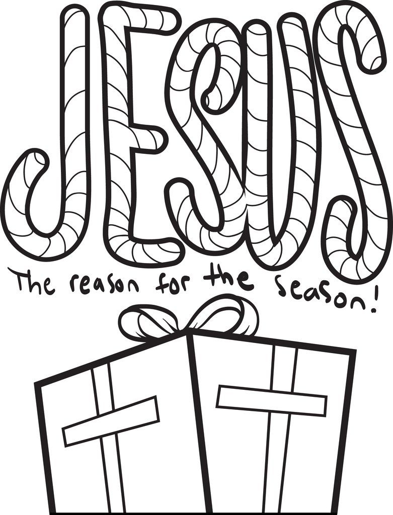 Jesus Is The Reason For The Season Printable Christmas Coloring Page 