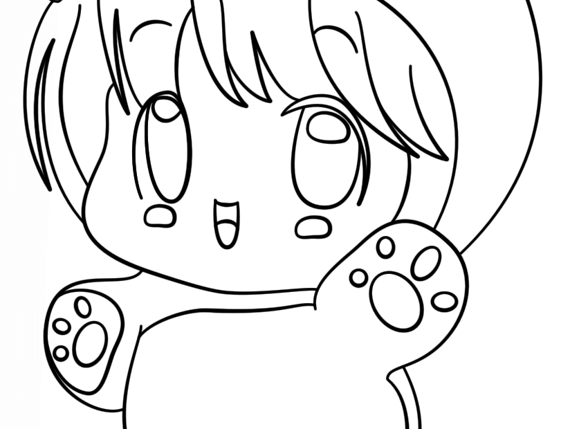 Kawaii Chibi Girl Coloring Page Printable