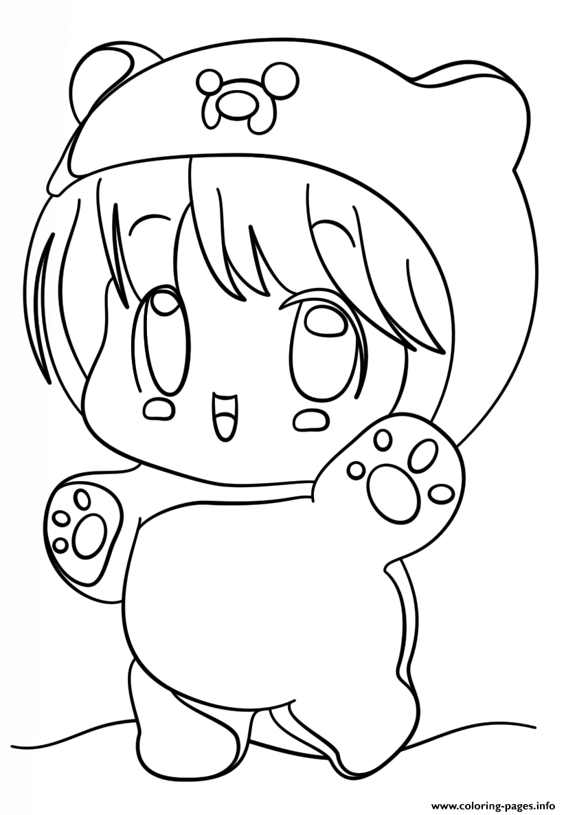Kawaii Chibi Girl Coloring Page Printable Kawaii Chibi Girl Coloring Page Printable