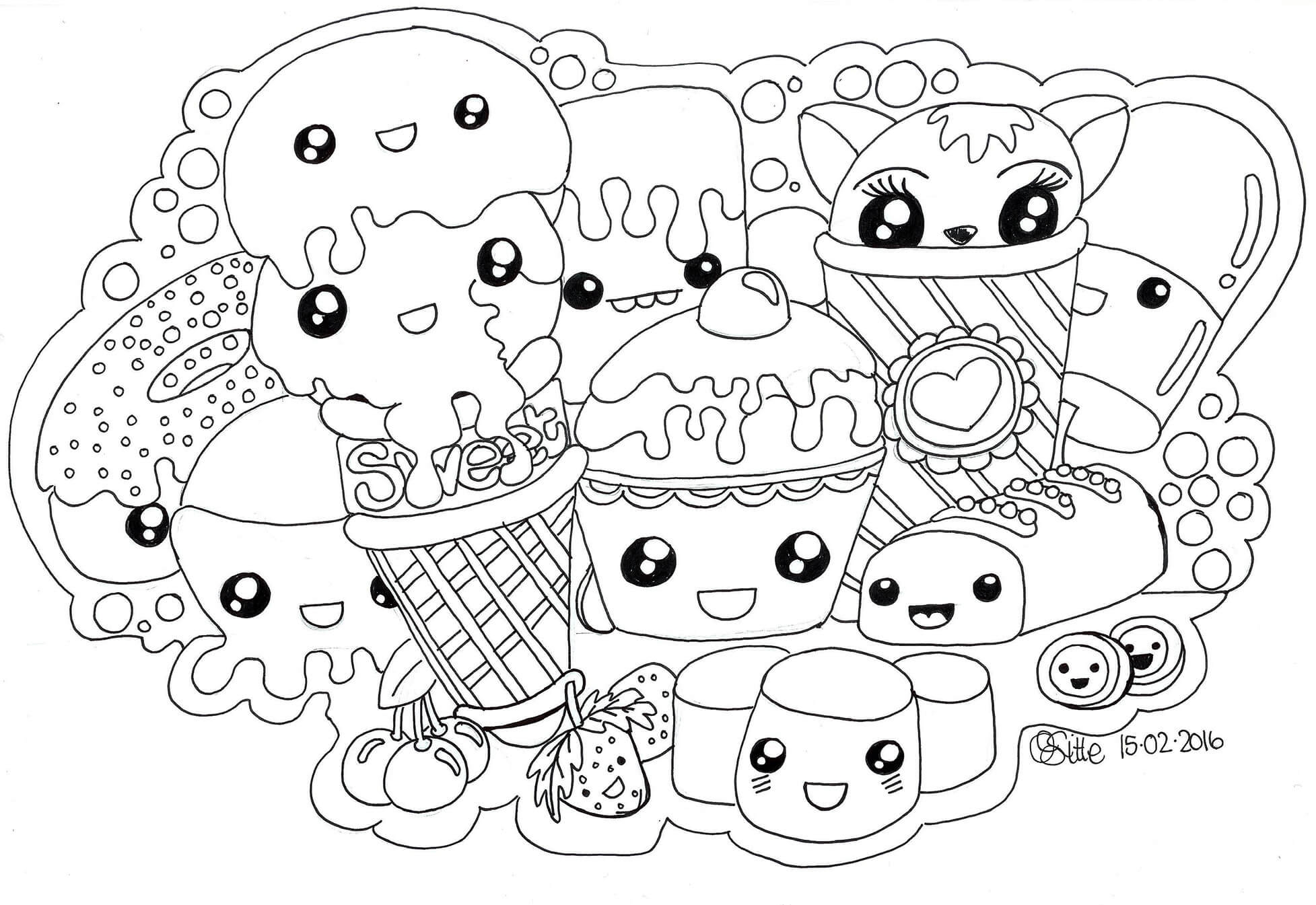 kawaii coloring pages girl kawaii coloring pages girl