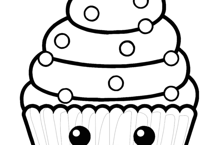 Kawaii Delicious Cupcake Coloring Page Cupcake Coloring Pages Kids