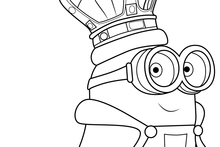 King Bob Minions Coloring Page For Kids Free Minions Printable