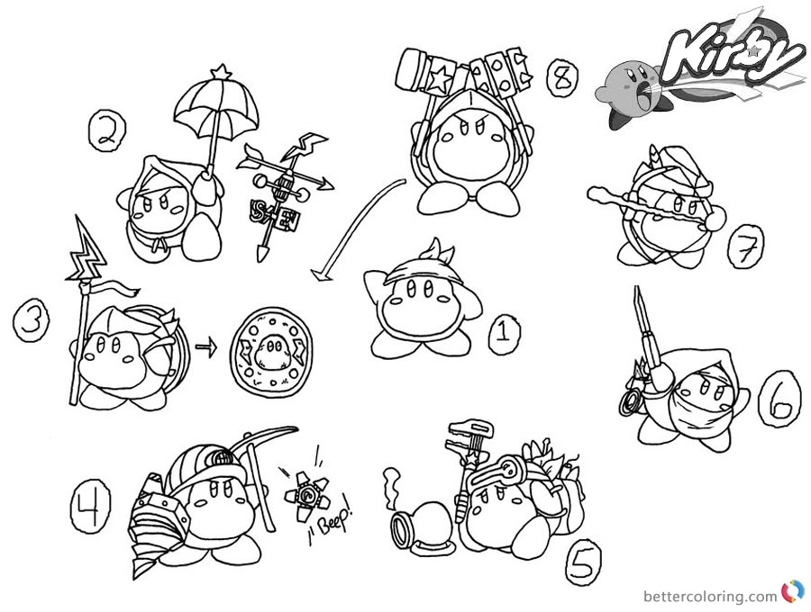 Kirby star allies coloring pages Kirby star allies coloring pages